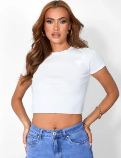 Public Desire Knitted Baby Tee White Cheap