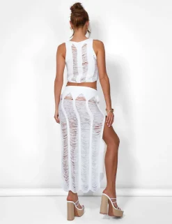 Public Desire Ladder Detail Sleeveless Vest Top White New