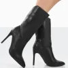 Public Desire Lisel Pu Pointed Toe Stiletto Heeled Ankle Boots Black Outlet
