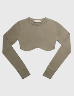 Public Desire Long Sleeve Underbust Crop Top Elm Online