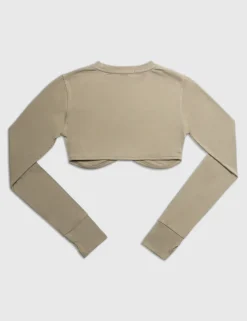 Public Desire Long Sleeve Underbust Crop Top Elm Online