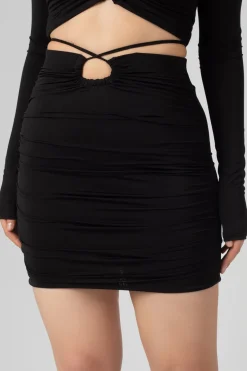 Public Desire Loop Ruching Midi Skirt Black Store
