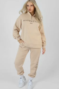 Public Desire Manhattan Slogan 90S Joggers Stone Discount