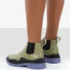 Public Desire Myth Chunky Sole Chelsea Boots Green Store