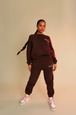 Public Desire New York Oversized Sweatshirt Chocolate Clearance