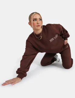 Public Desire New York 90S Joggers Chocolate Clearance