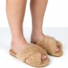 Public Desire Nightcap Cross Strap Slippers Beige Best