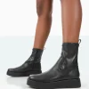 Public Desire Not Okay Pu Chunky Sole Platform Sock Ankle Boots Black Online