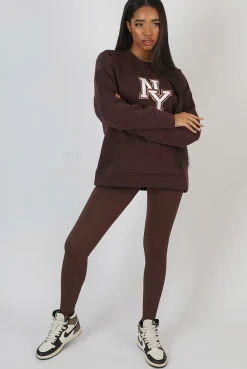 Public Desire Ny Oversized Sweatshirt Chocolate Best