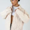Public Desire Onion Quilt Shacket Ecru Outlet
