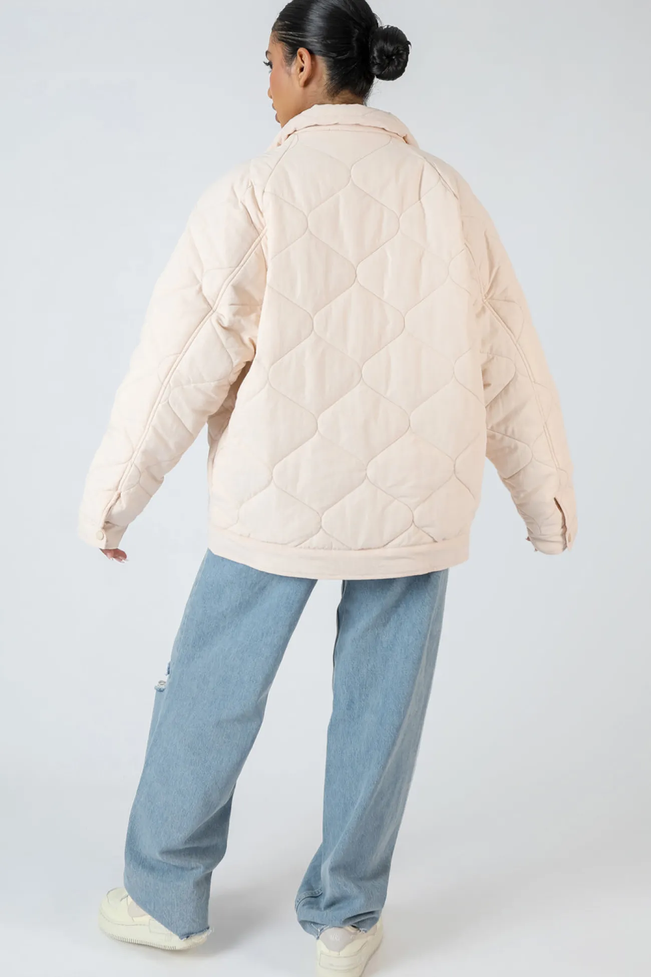 Public Desire Onion Quilt Shacket Ecru Outlet