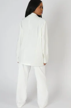 Public Desire Oversized Dad Blazer White Hot
