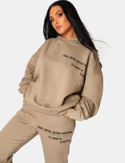 Public Desire Oversized Fit Printed Joggers Elm Khaki Flash Sale