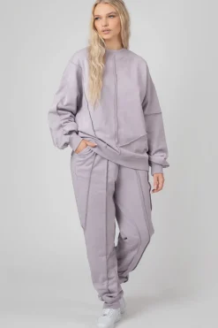 Public Desire Oversized Fit Raw Edge Joggers Lilac Flash Sale