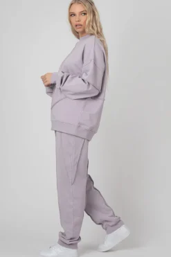 Public Desire Oversized Fit Raw Edge Joggers Lilac Flash Sale