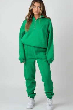 Public Desire Oversized Fit Seam Front 90S Joggers Green Flash Sale
