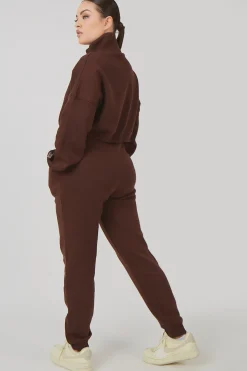 Public Desire Oversized Fit Seam Front 90S Joggers Chocolate Sale