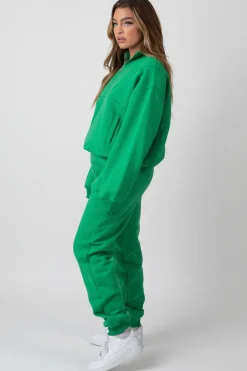 Public Desire Oversized Fit Seam Front 90S Joggers Green Flash Sale