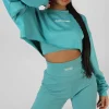 Public Desire Oversized Super Cropped Kaiia Sport Sweatshirt Blue Cheap