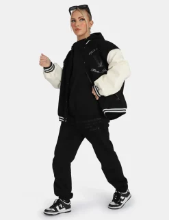Public Desire Oversized Text Detail Hoodie Black New