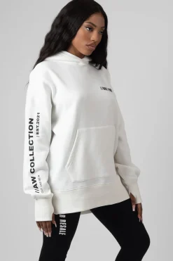 Public Desire Oversized Text Hoody Ecru Cheap