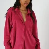 Public Desire Oversized Towelling Shirt Pink Best