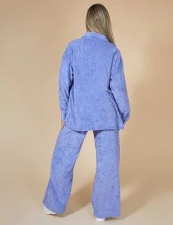 Public Desire Oversized Towelling Shirt Purple Cheap