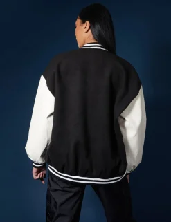 Public Desire Oversized Varsity Jacket Black Best