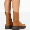 Public Desire Pisa Chunky Rubber Sole Chelsea Boots Tan New