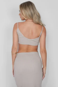 Public Desire Ribbed Bralet Stone Store