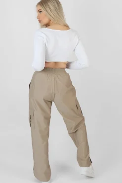 Public Desire Ribbed Underbust Square Neck Crop Top White Discount