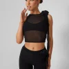 Public Desire Rose Detail Sleeveless Mesh Top Black Cheap