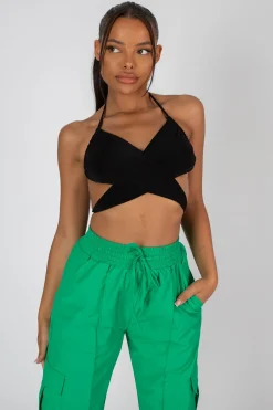 Public Desire 90S Butterfly Slinky Top Black Discount