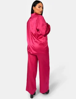 Public Desire Satin Dad Blazer Pink Sale