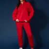 Public Desire Seam Front 90S Joggers Red Sale