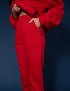 Public Desire Seam Front 90S Joggers Red Sale