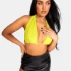 Public Desire Slinky Halterneck Top Lime Cheap