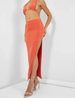 Public Desire Slinky Halterneck Top Orange Store