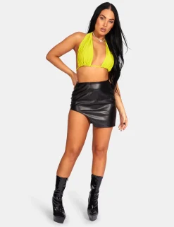 Public Desire Slinky Halterneck Top Lime Cheap