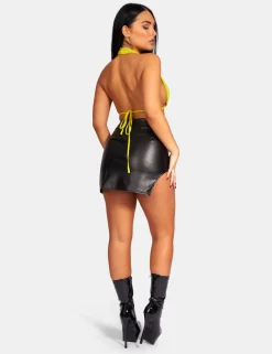 Public Desire Slinky Halterneck Top Lime Cheap
