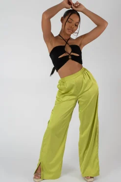 Public Desire Slinky Loop Ruching Crop Top Black Cheap