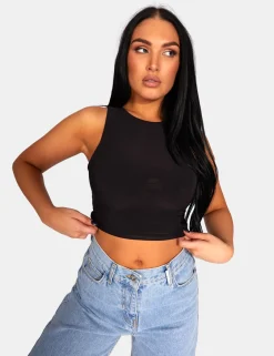 Public Desire Slinky Racer Top Black Discount