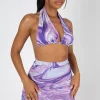 Public Desire Slinky Ruched Mini Skirt Purple Flash Sale