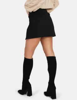 Public Desire Split Front Mini Skirt Black Sale