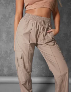 Public Desire Split Hem Cargo Trousers Stone Flash Sale