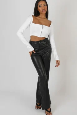 Public Desire Square Neck Hook And Eye Top White Fashion