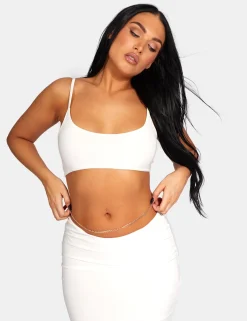 Public Desire Strappy Low Waist Midaxi Dress White New