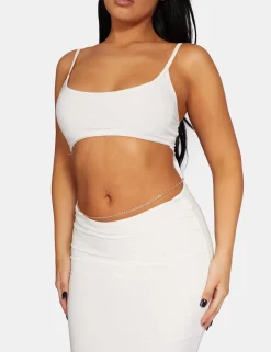 Public Desire Strappy Low Waist Midaxi Dress White New