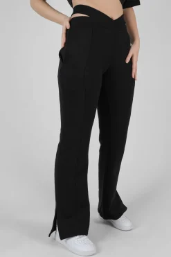 Public Desire Strappy Waist Straight Leg Joggers Black Cheap