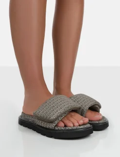 Public Desire Sweeter Print Padded Slide Sandals Multi Online